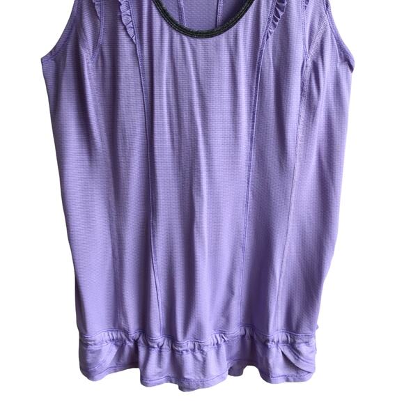 Lululemon Mind Over Matter Tank Top Grapeseed Size 6 Periwinkle Ruffle Racerback - Picture 11 of 16